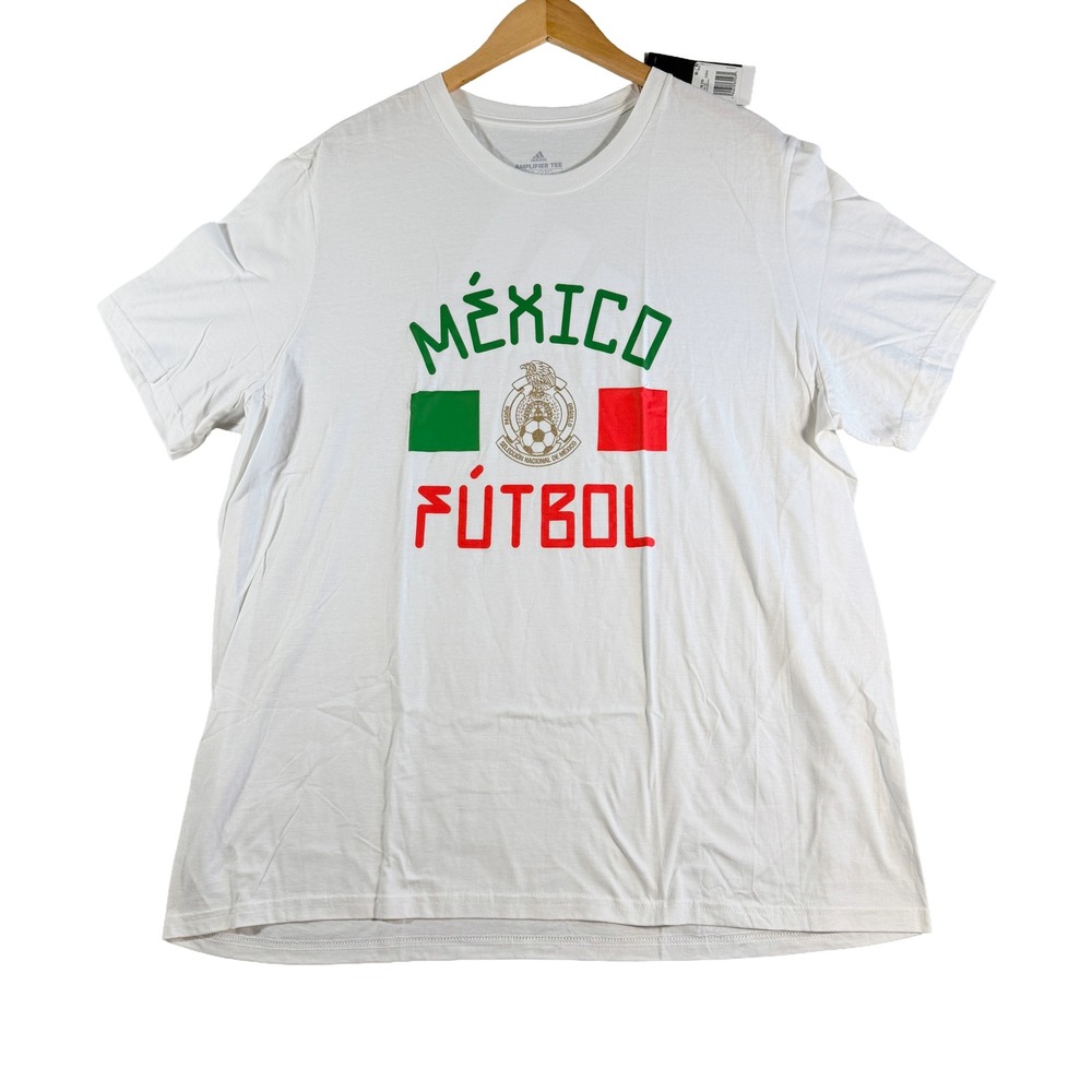 adidas Mexico Futbol Graphic T-Shirt Short Sleeve‎ White Mens 2XL NWT